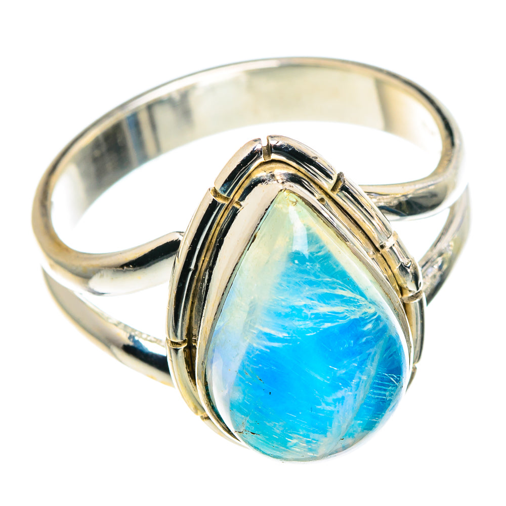 Rainbow Moonstone Rings handcrafted by Ana Silver Co - RING90968