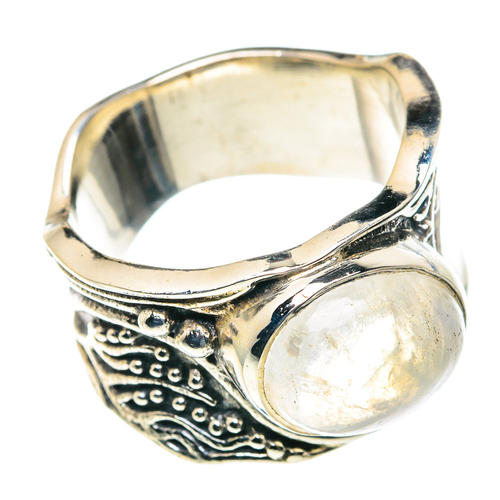 Rainbow Moonstone Rings handcrafted by Ana Silver Co - RING90980