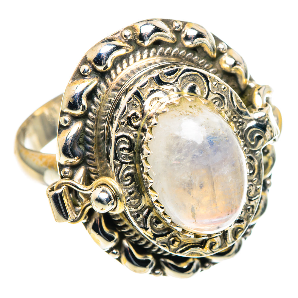 Rainbow Moonstone Rings handcrafted by Ana Silver Co - RING91189