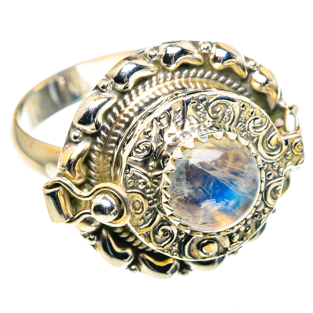 Rainbow Moonstone Rings handcrafted by Ana Silver Co - RING91233