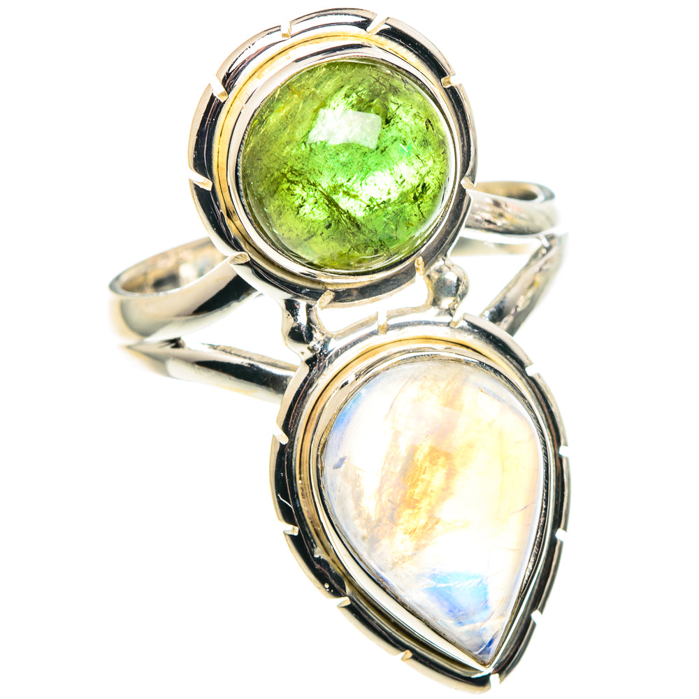 Rainbow Moonstone Rings handcrafted by Ana Silver Co - RING91428