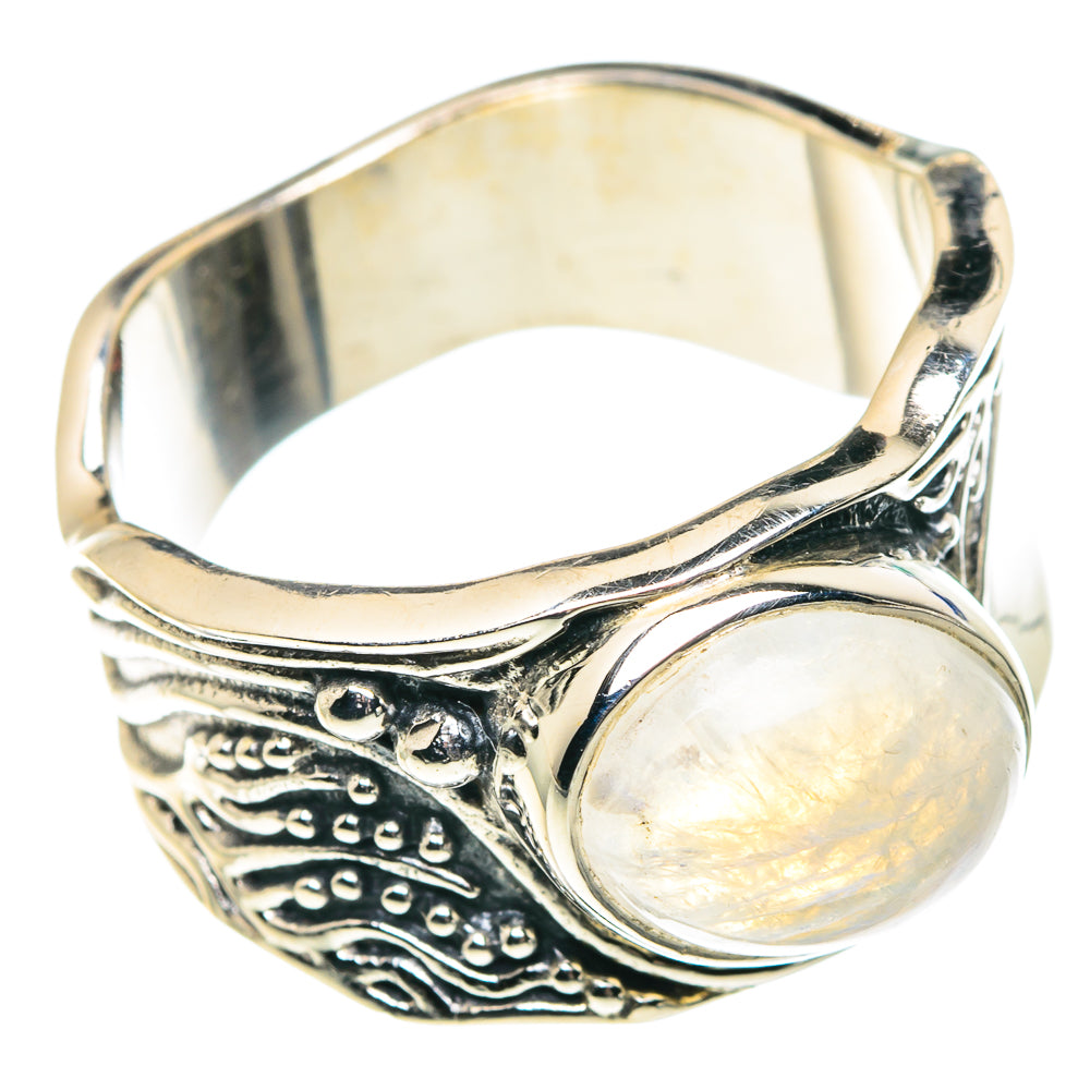 Rainbow Moonstone Rings handcrafted by Ana Silver Co - RING91629