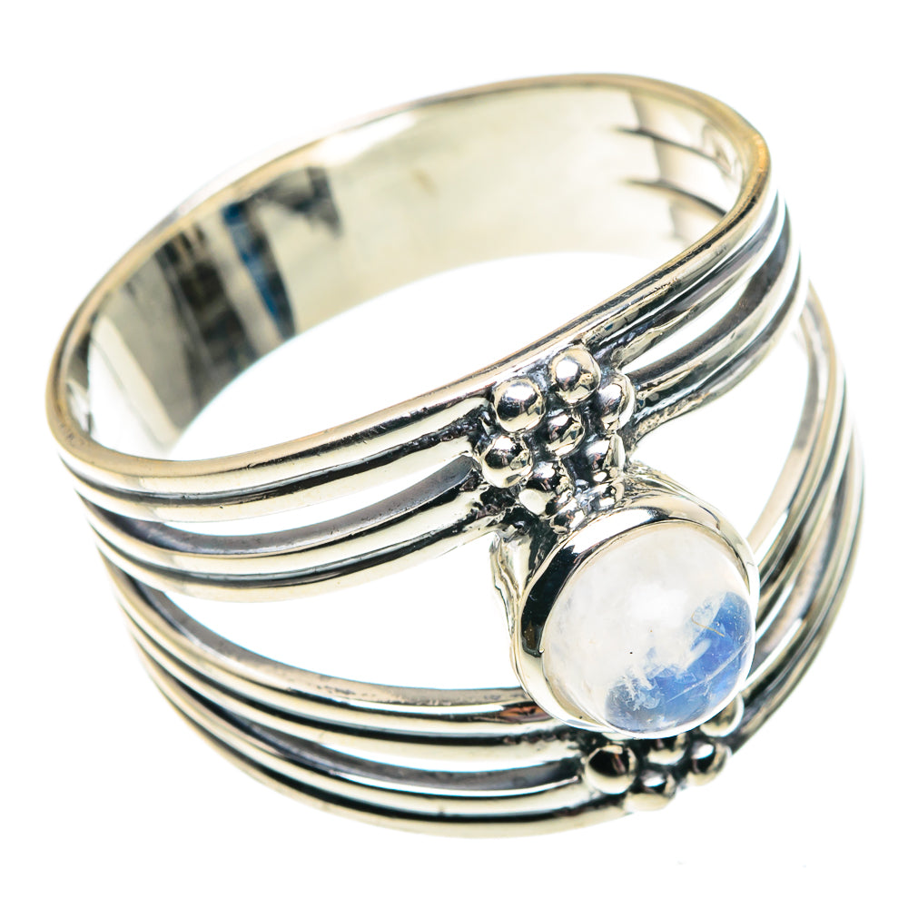 Rainbow Moonstone Rings handcrafted by Ana Silver Co - RING91908