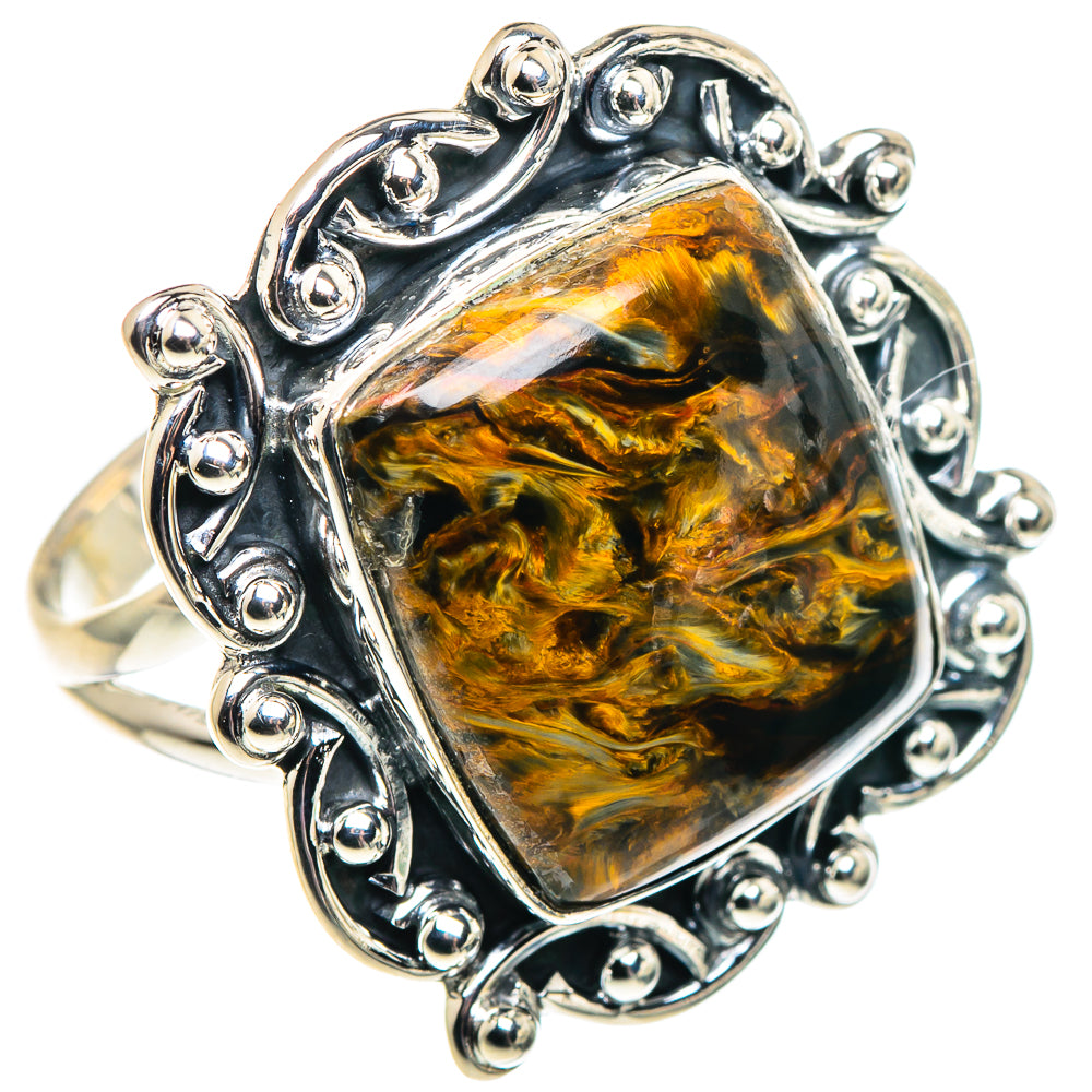 Golden Pietersite Rings handcrafted by Ana Silver Co - RING91946 - Photo 2