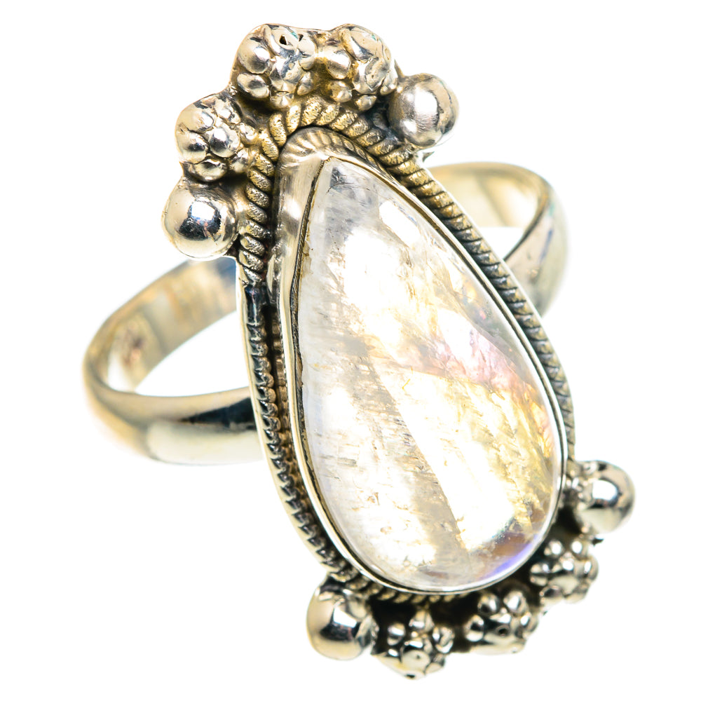 Rainbow Moonstone Rings handcrafted by Ana Silver Co - RING91954