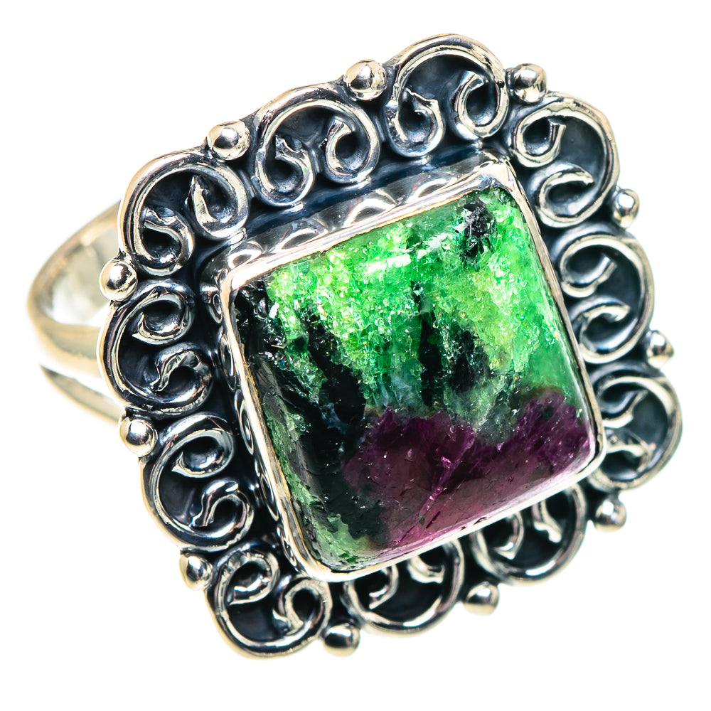 Ruby Zoisite Rings handcrafted by Ana Silver Co - RING91980