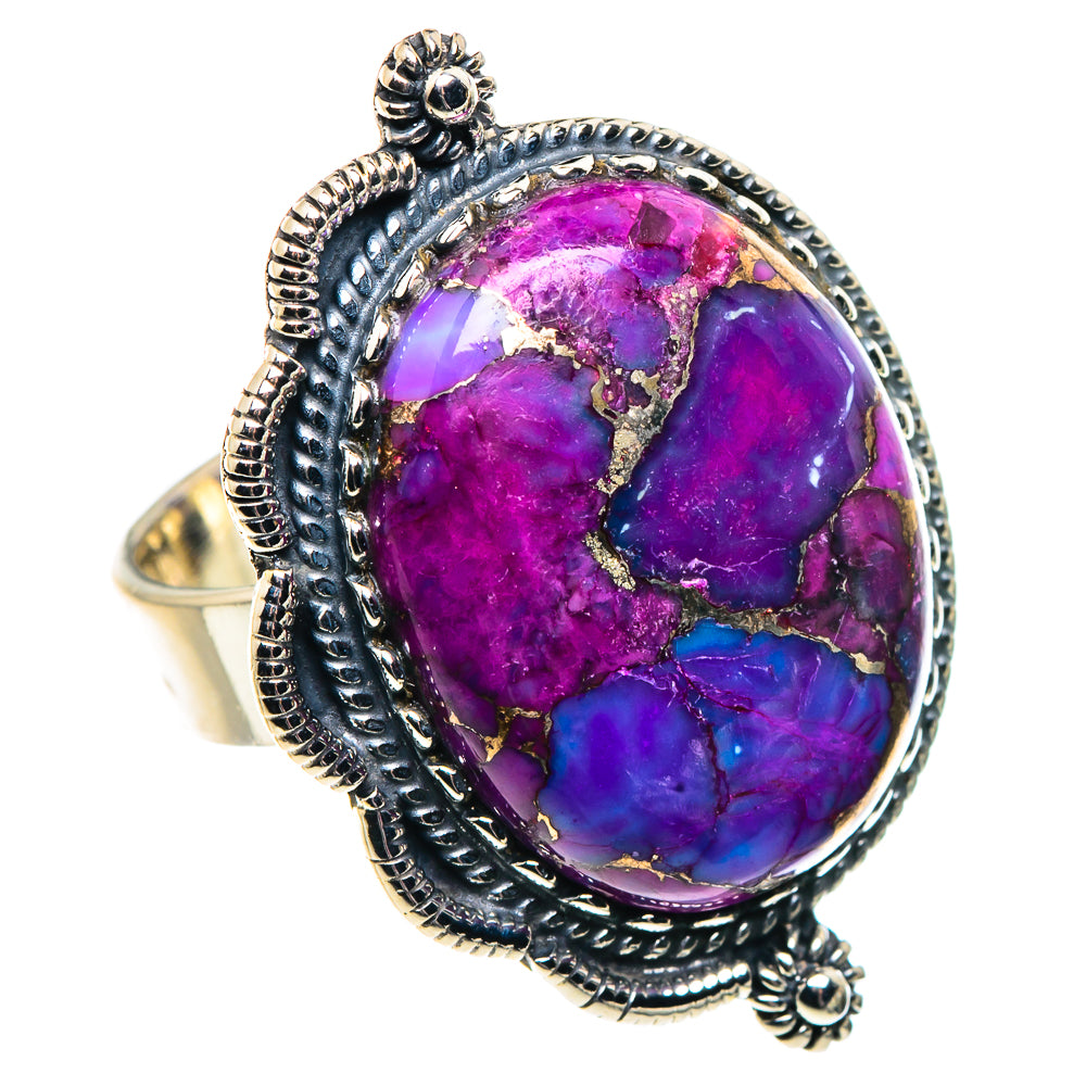 Purple Copper Composite Turquoise Rings handcrafted by Ana Silver Co - RING92029