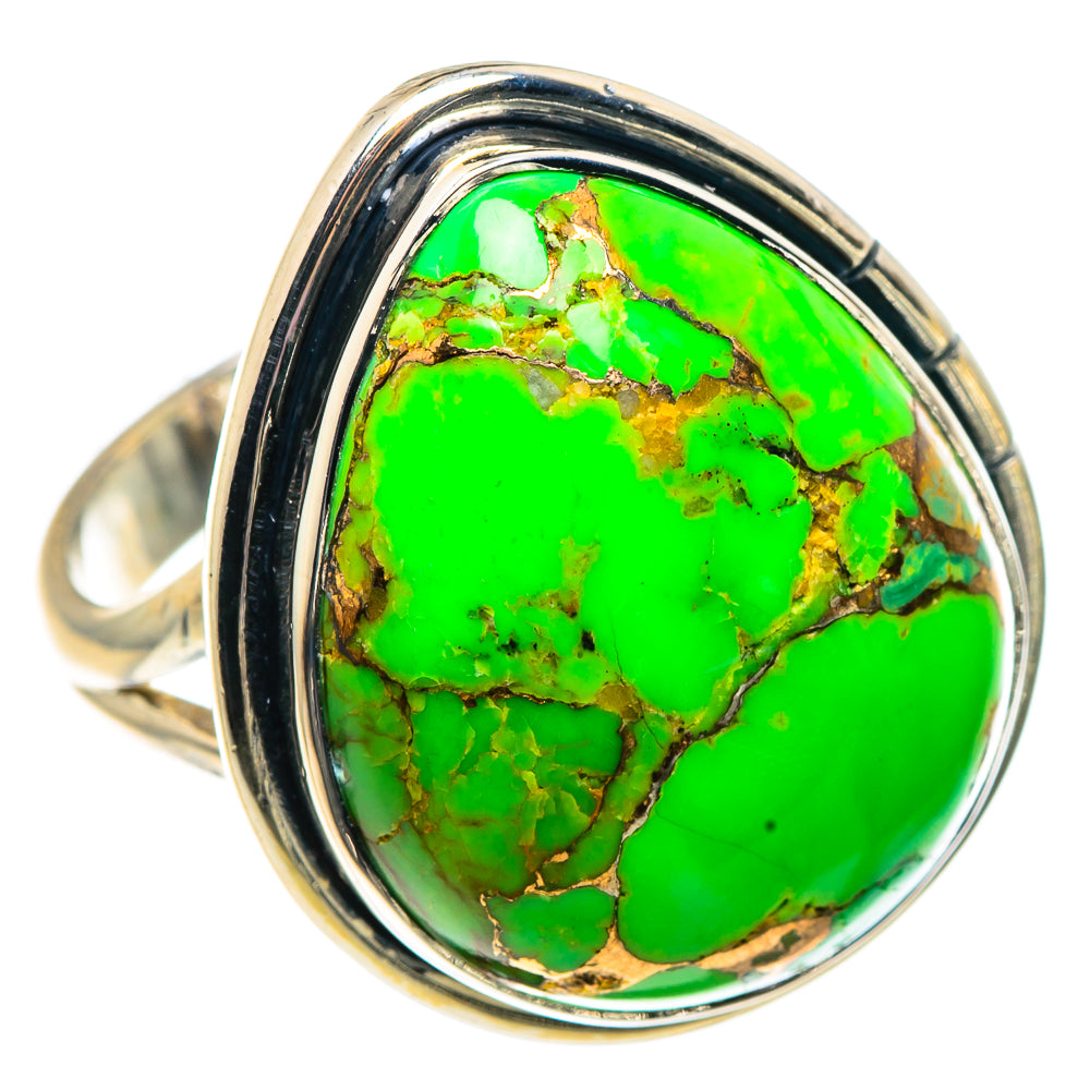 Green Copper Composite Turquoise Rings handcrafted by Ana Silver Co - RING92056
