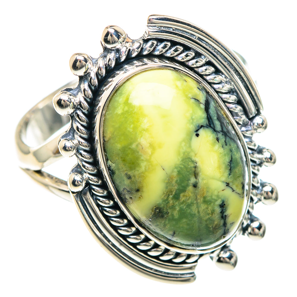 African Green Opal Rings handcrafted by Ana Silver Co - RING92179
