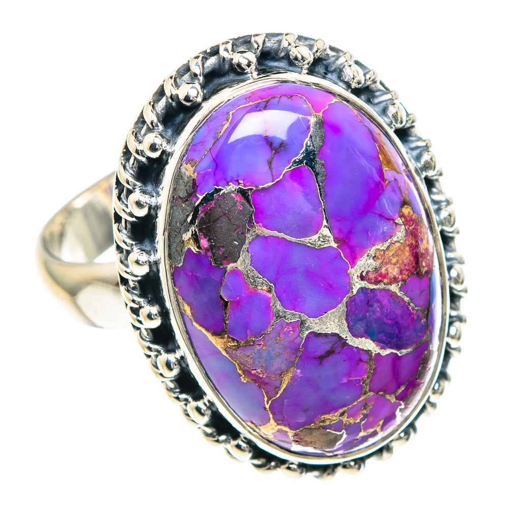 Purple Copper Composite Turquoise Rings handcrafted by Ana Silver Co - RING92208