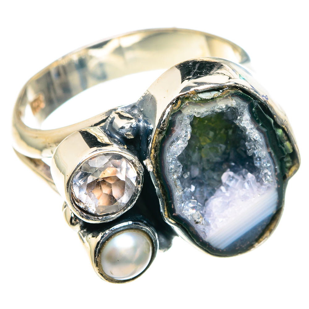 Coconut Geode Slice Rings handcrafted by Ana Silver Co - RING92250