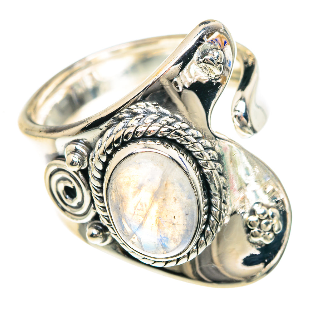 Rainbow Moonstone Rings handcrafted by Ana Silver Co - RING92251