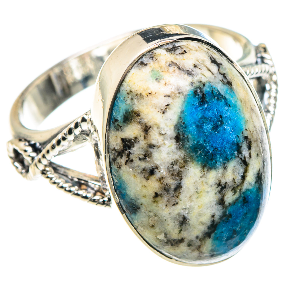 K2 Blue Azurite Rings handcrafted by Ana Silver Co - RING92283