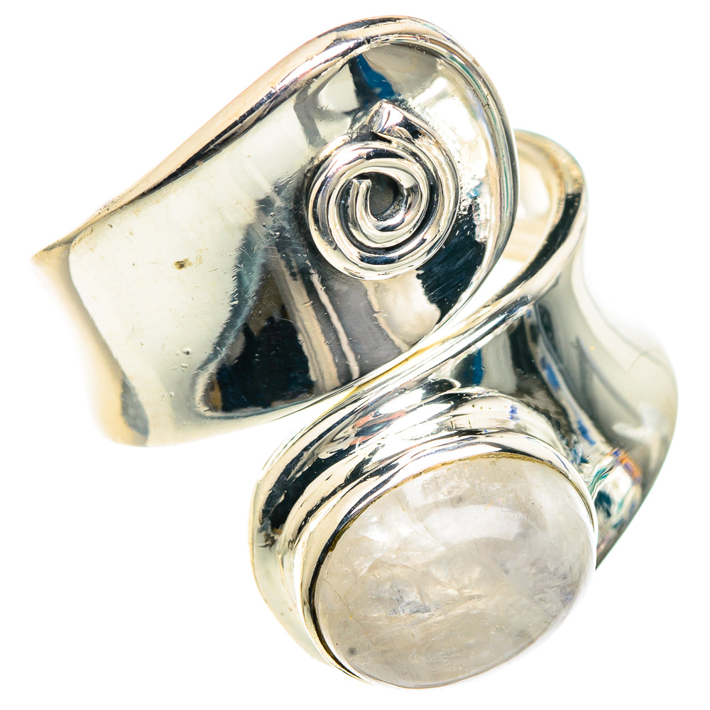 Rainbow Moonstone Rings handcrafted by Ana Silver Co - RING92293