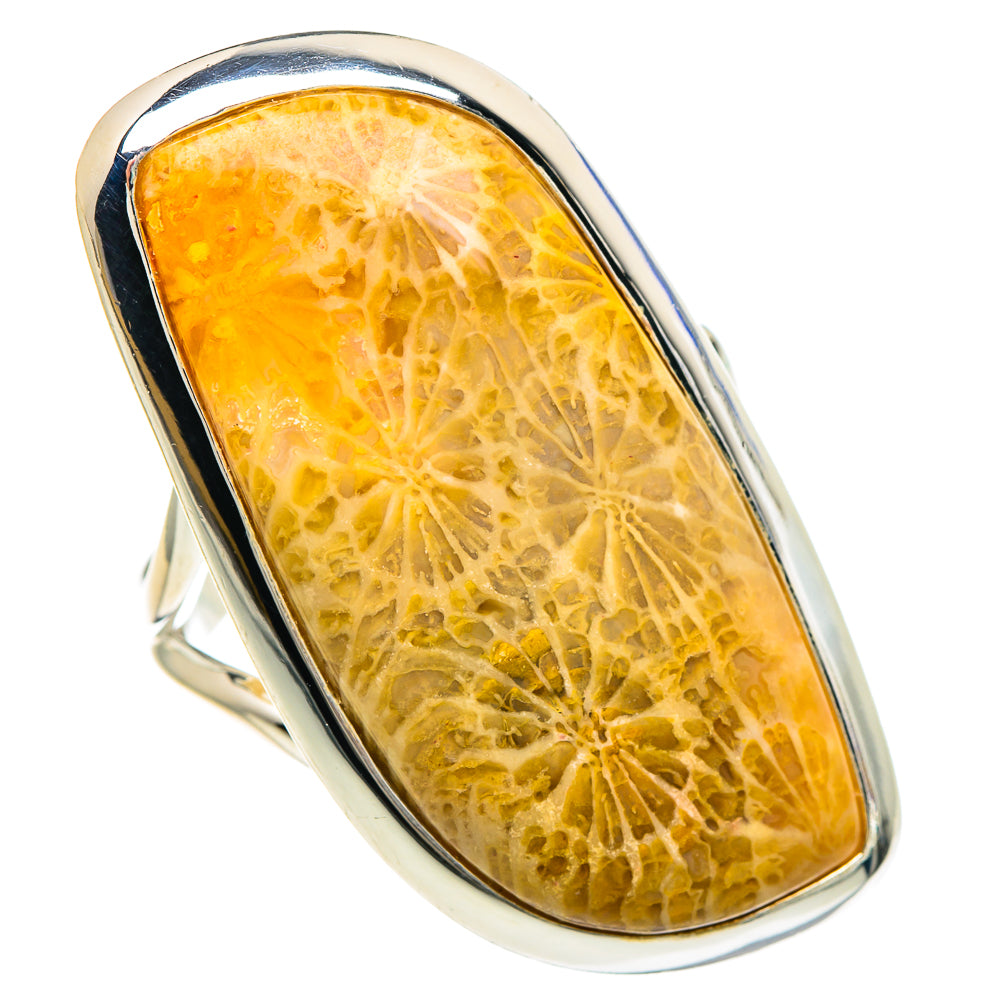 Fossil Coral Rings handcrafted by Ana Silver Co - RING92338