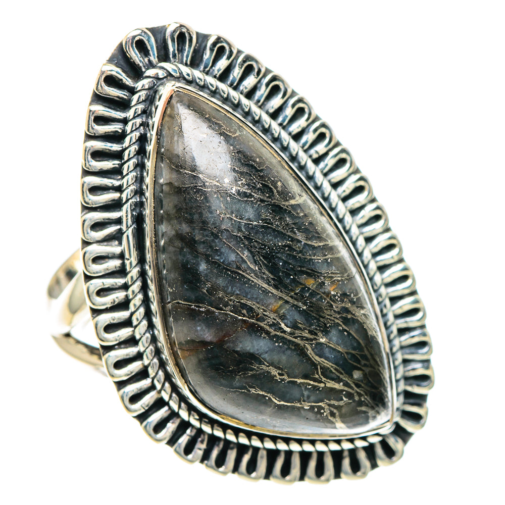 Pyrite Agate Rings handcrafted by Ana Silver Co - RING92346