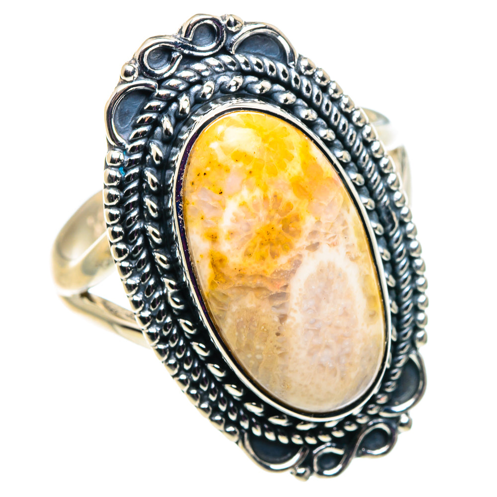 Fossil Coral Rings handcrafted by Ana Silver Co - RING92480 - Photo 2
