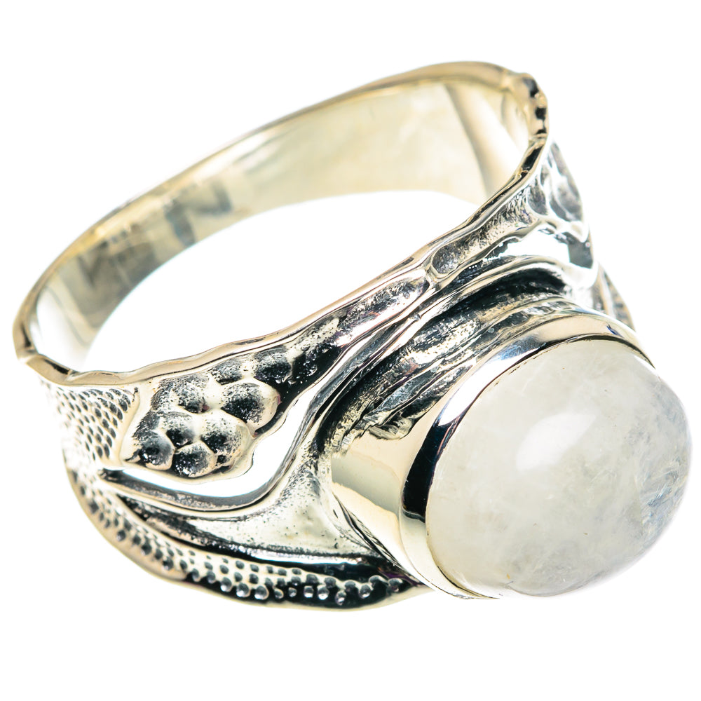 Rainbow Moonstone Rings handcrafted by Ana Silver Co - RING92488