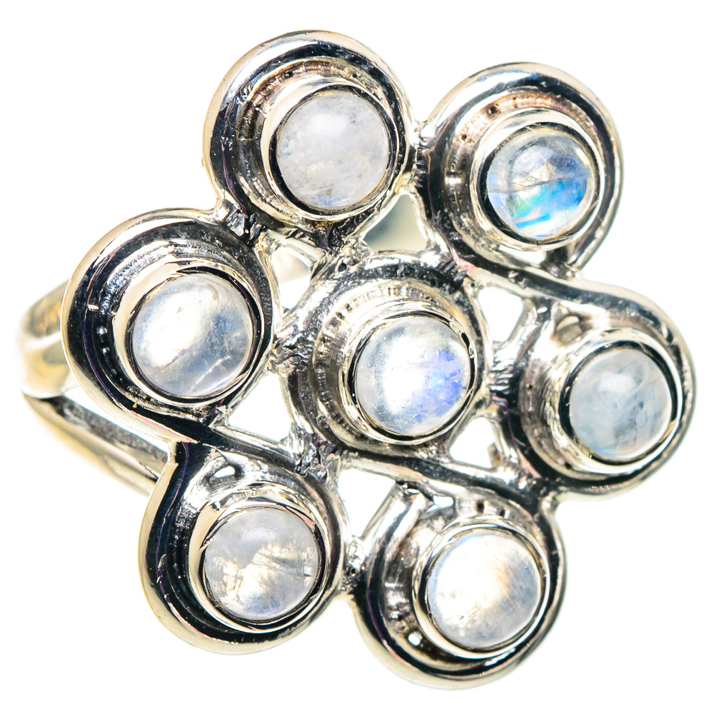 Rainbow Moonstone Rings handcrafted by Ana Silver Co - RING92531