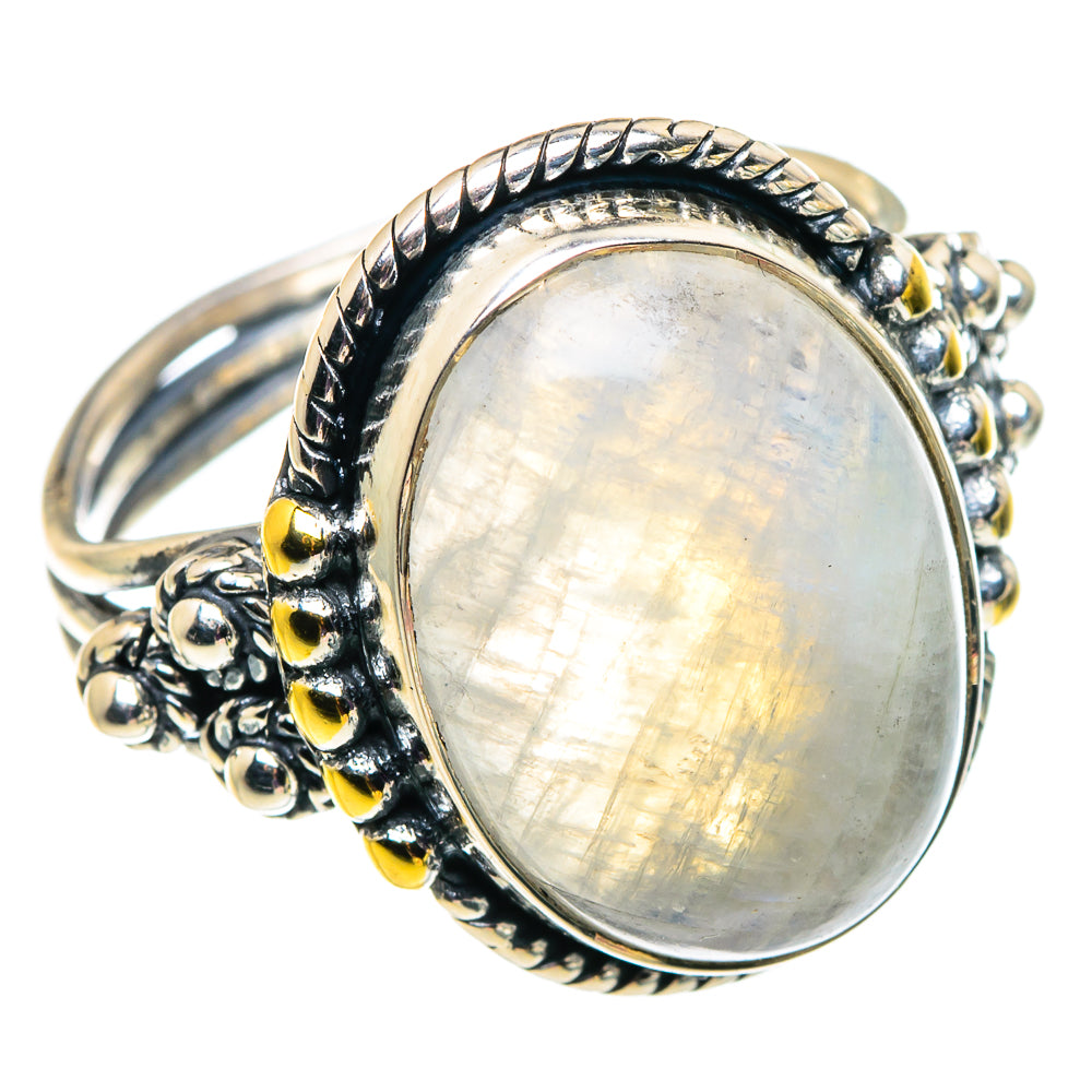 Rainbow Moonstone Rings handcrafted by Ana Silver Co - RING92578