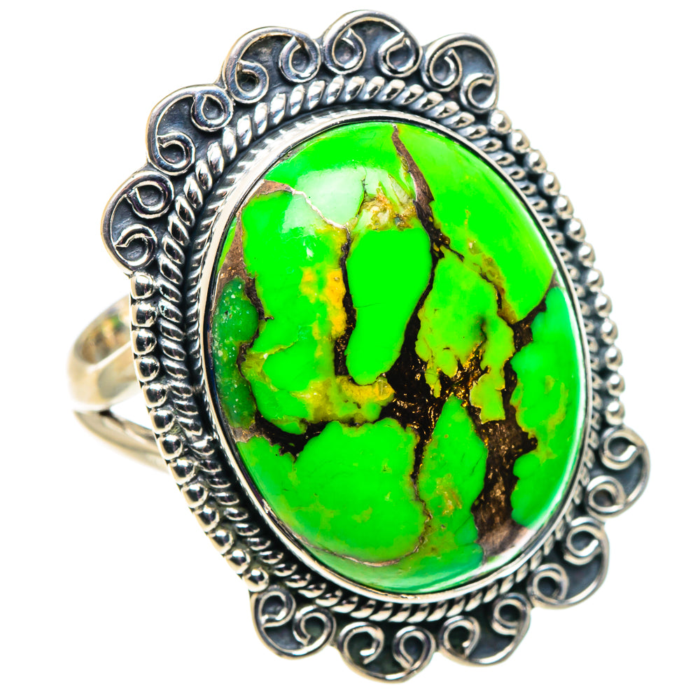 Green Copper Composite Turquoise Rings handcrafted by Ana Silver Co - RING92598