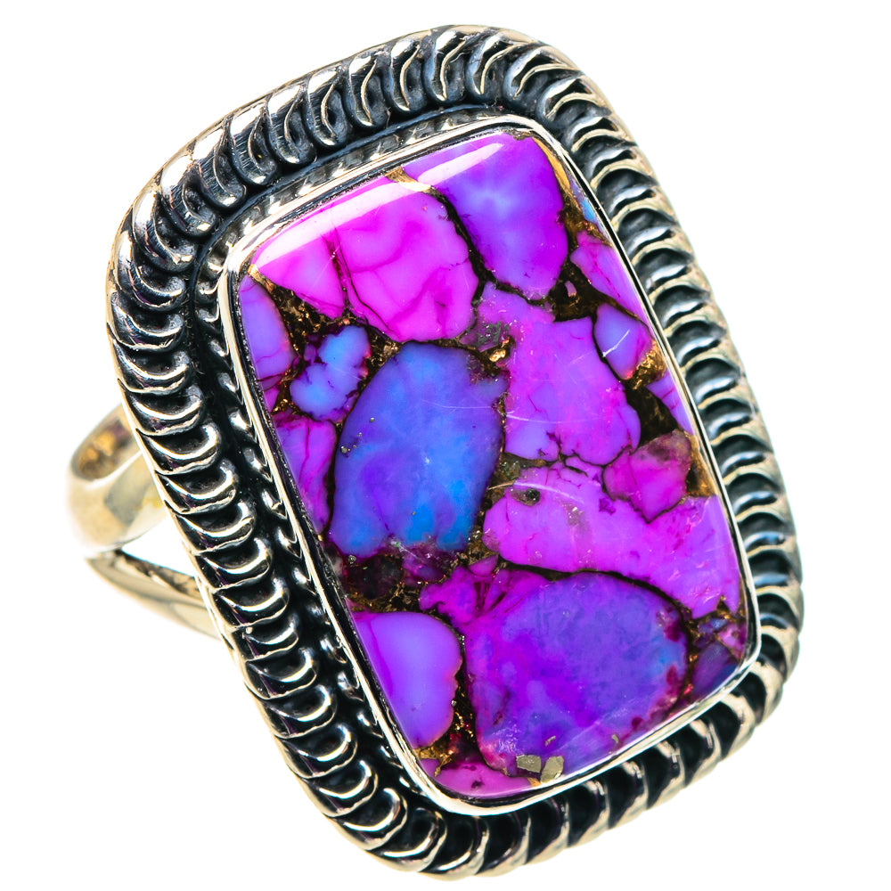 Purple Copper Composite Turquoise Rings handcrafted by Ana Silver Co - RING92611