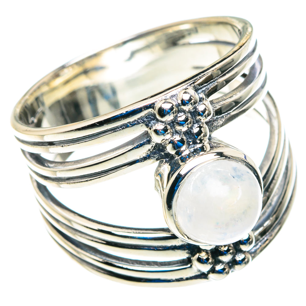 Rainbow Moonstone Rings handcrafted by Ana Silver Co - RING92741