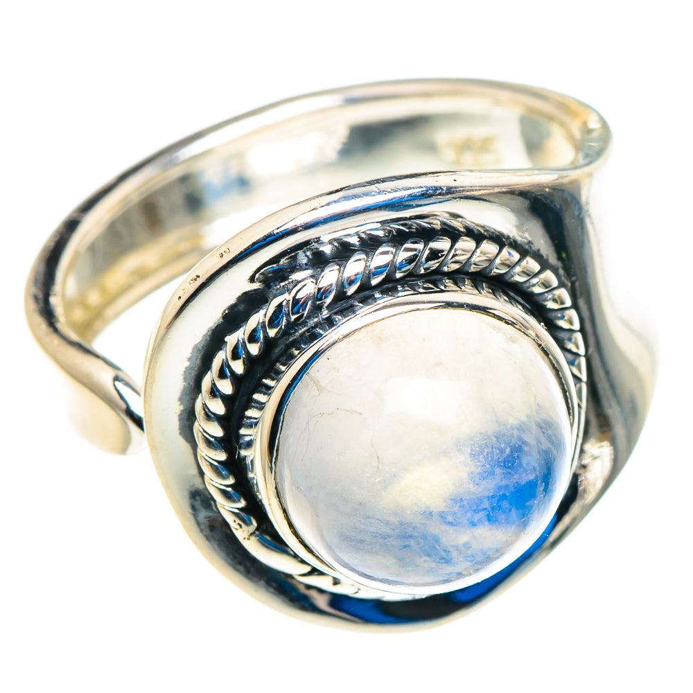 Rainbow Moonstone Rings handcrafted by Ana Silver Co - RING92842