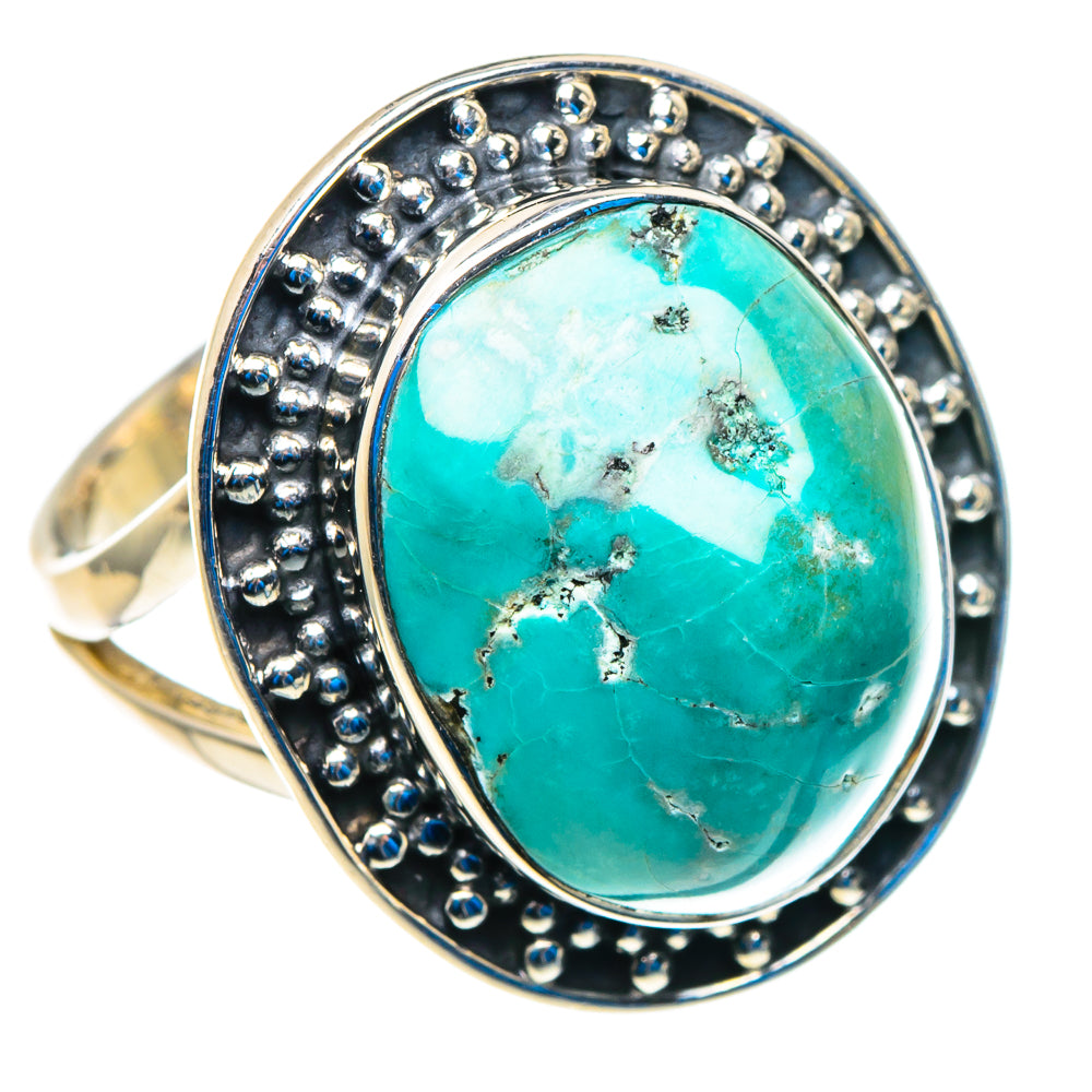 Tibetan Turquoise Rings handcrafted by Ana Silver Co - RING92857
