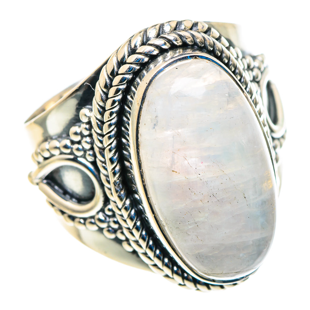 Rainbow Moonstone Rings handcrafted by Ana Silver Co - RING92864