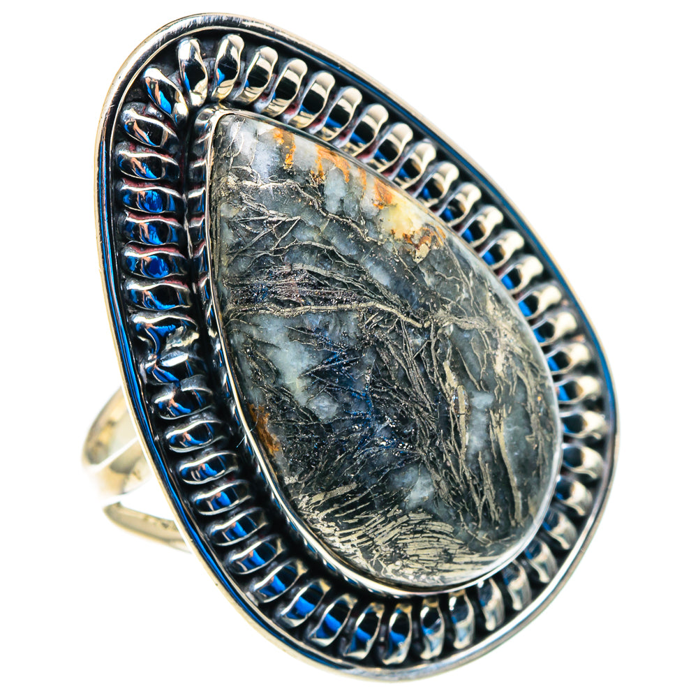 Pyrite Agate Rings handcrafted by Ana Silver Co - RING92881 - Photo 2