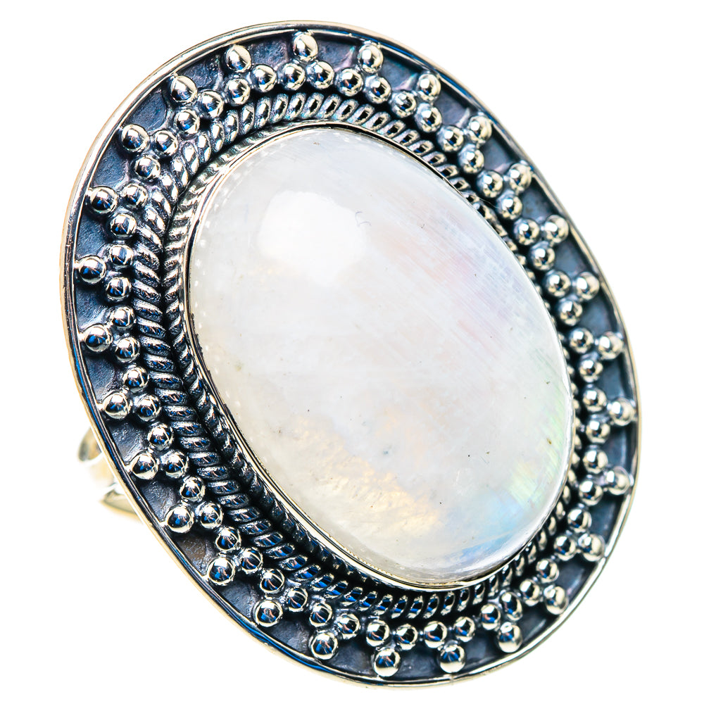 Rainbow Moonstone Rings handcrafted by Ana Silver Co - RING92915