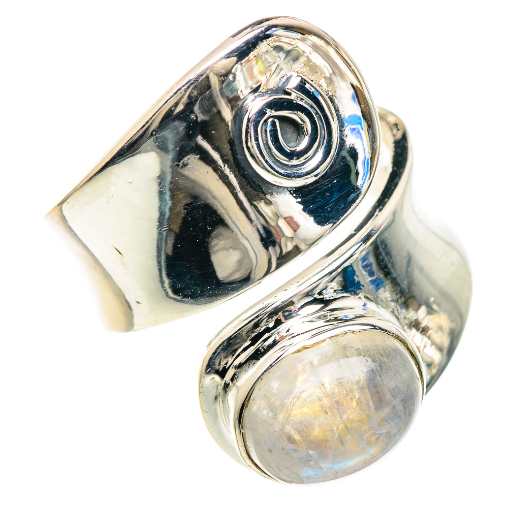 Rainbow Moonstone Rings handcrafted by Ana Silver Co - RING93039
