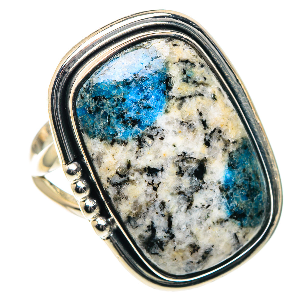 K2 Blue Azurite Rings handcrafted by Ana Silver Co - RING93320