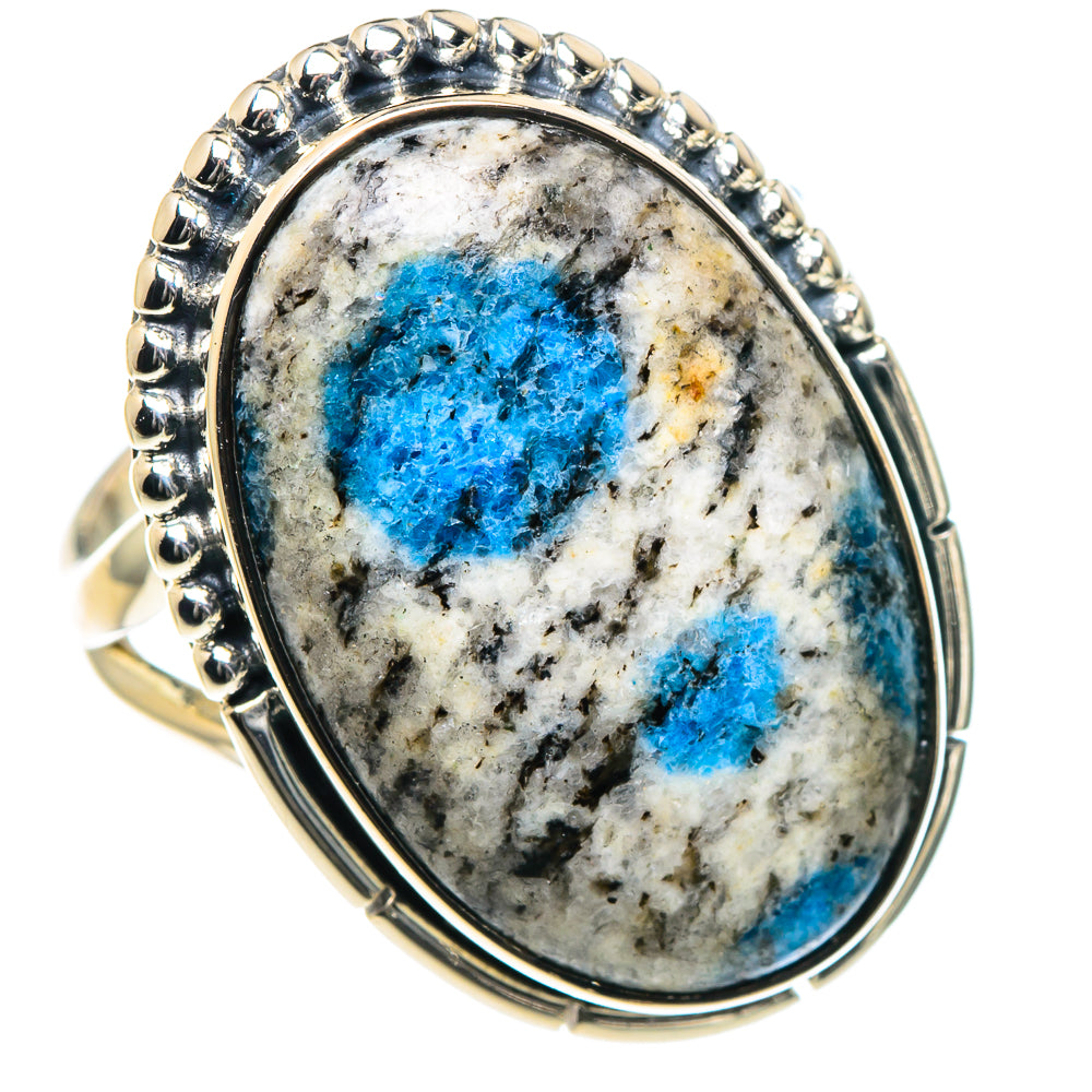 K2 Blue Azurite Rings handcrafted by Ana Silver Co - RING93377