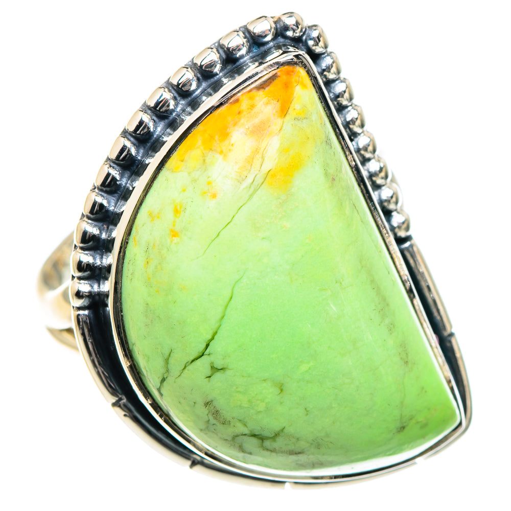 Lemon Chrysoprase Rings handcrafted by Ana Silver Co - RING93442