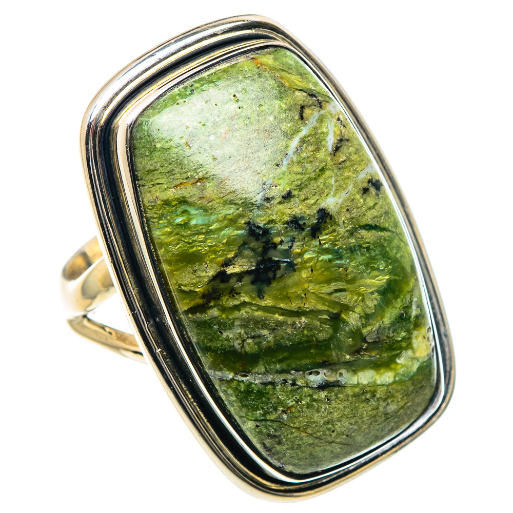 Serpentine Stone Rings handcrafted by Ana Silver Co - RING93476