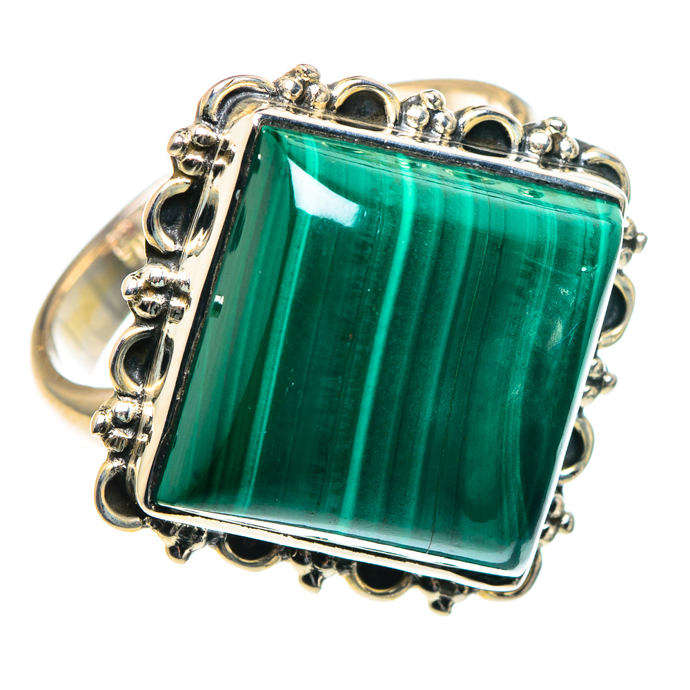 Malachite Rings handcrafted by Ana Silver Co - RING93636