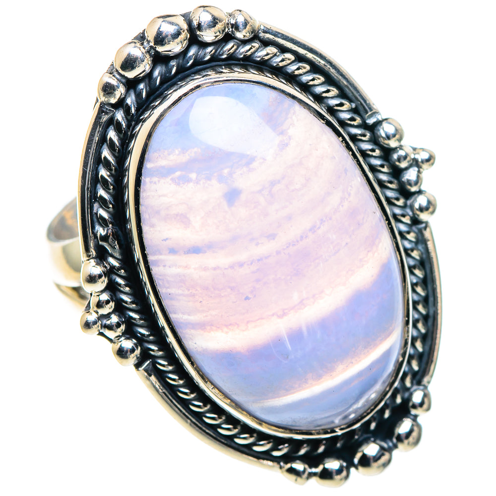 Blue Lace Agate Rings handcrafted by Ana Silver Co - RING93681