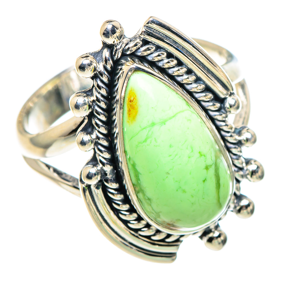 Lemon Chrysoprase Rings handcrafted by Ana Silver Co - RING93712