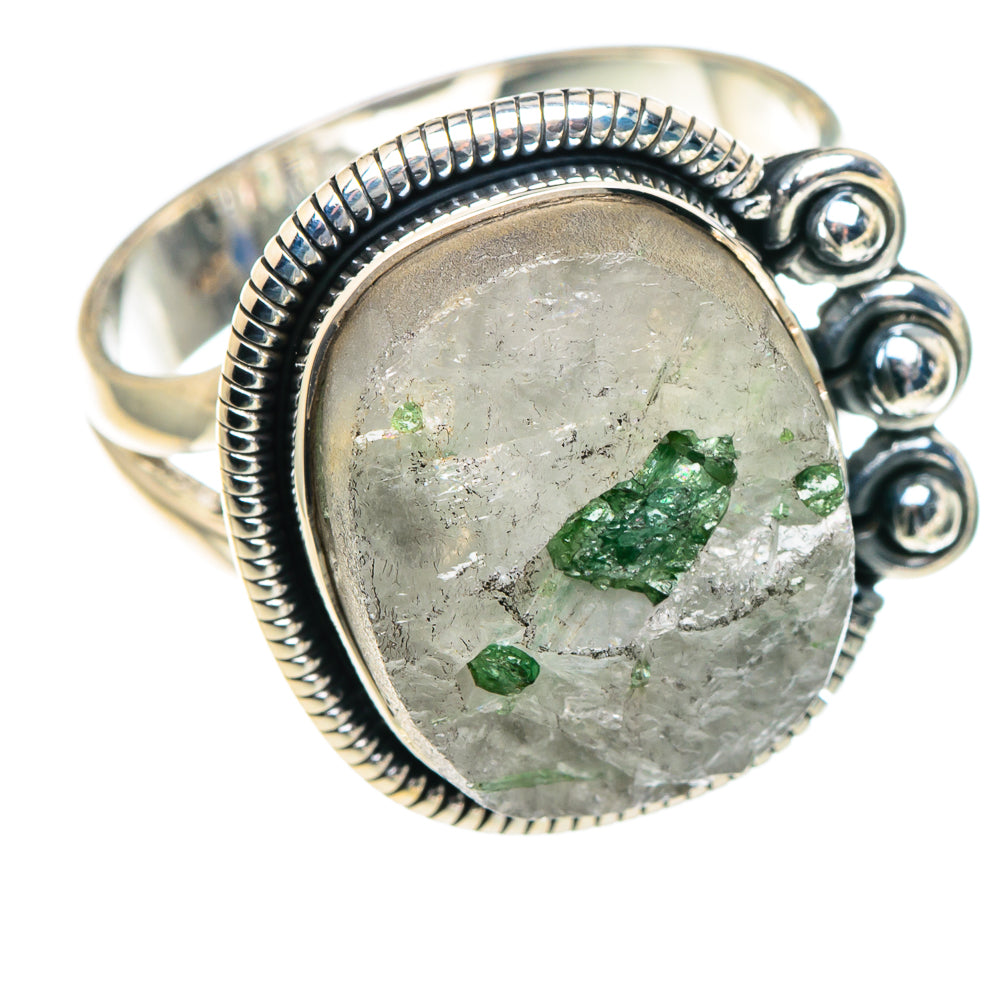 Green Tourmaline In Quartz Rings handcrafted by Ana Silver Co - RING93755