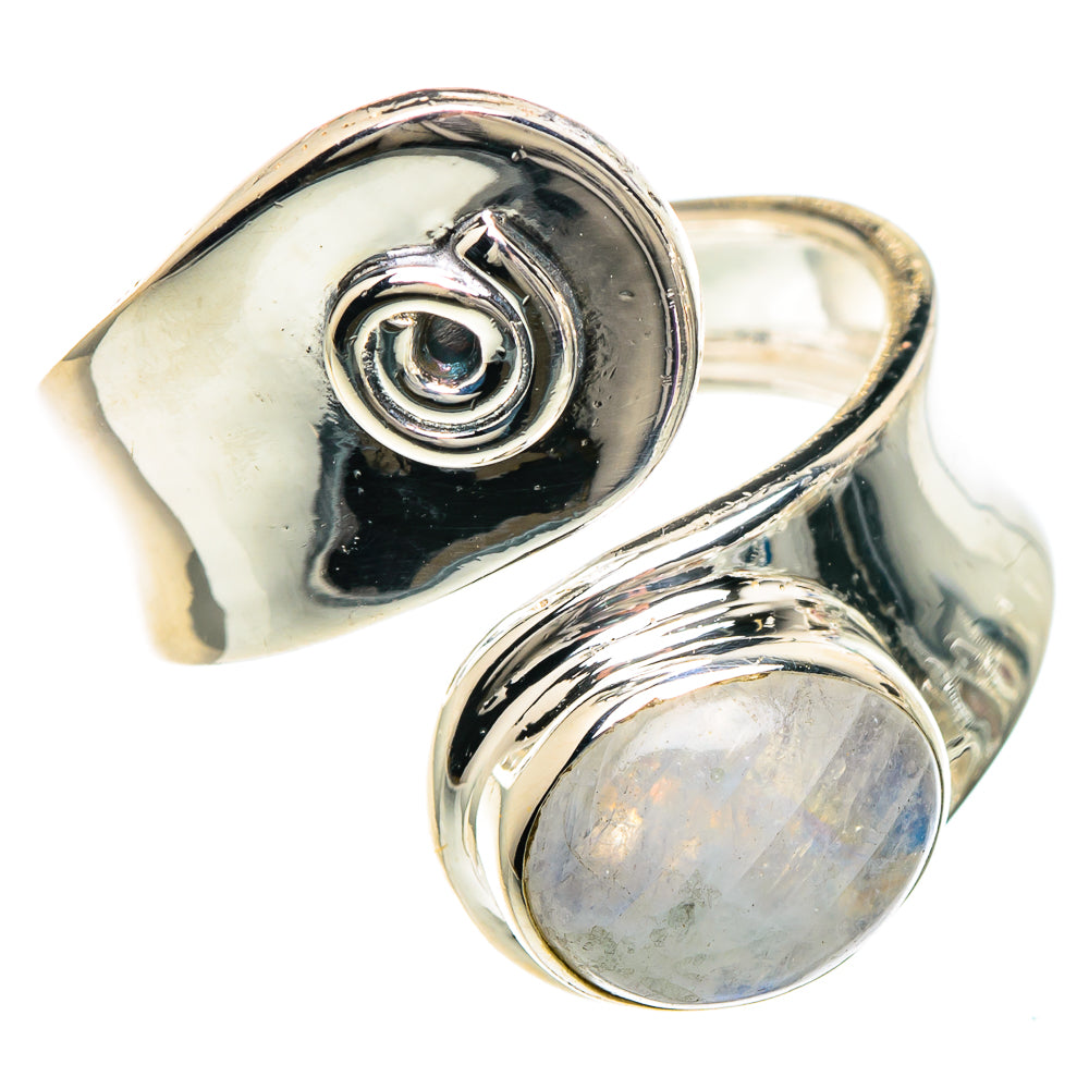 Rainbow Moonstone Rings handcrafted by Ana Silver Co - RING93977