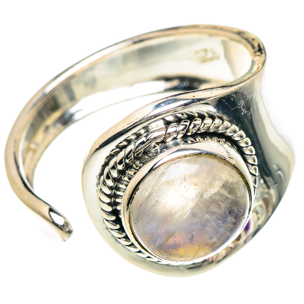 Rainbow Moonstone Rings handcrafted by Ana Silver Co - RING94019