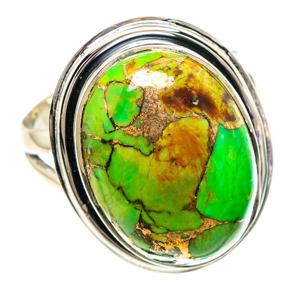 Green Copper Composite Turquoise Rings handcrafted by Ana Silver Co - RING94046