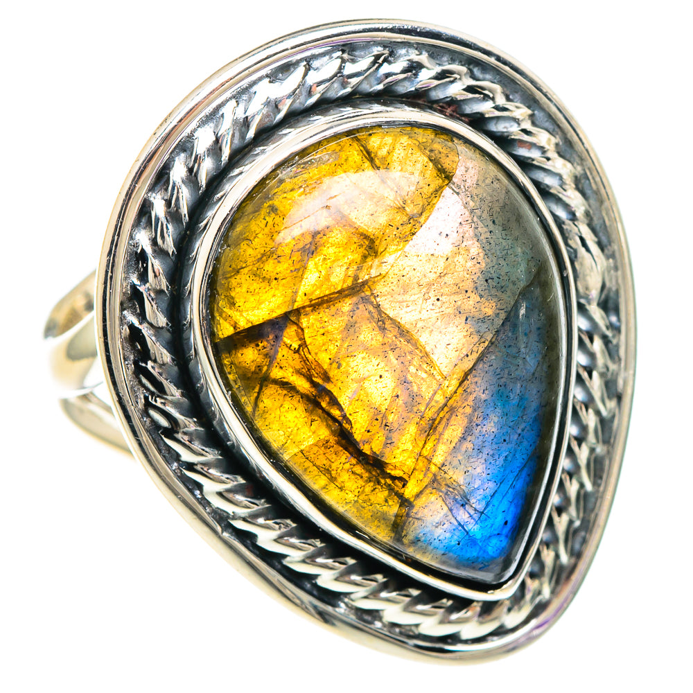 Labradorite Rings handcrafted by Ana Silver Co - RING94082