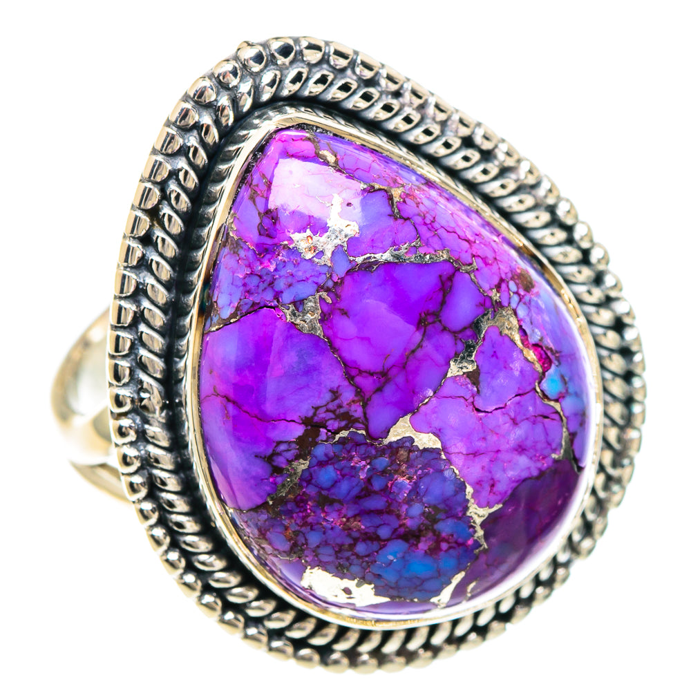 Purple Copper Composite Turquoise Rings handcrafted by Ana Silver Co - RING94138
