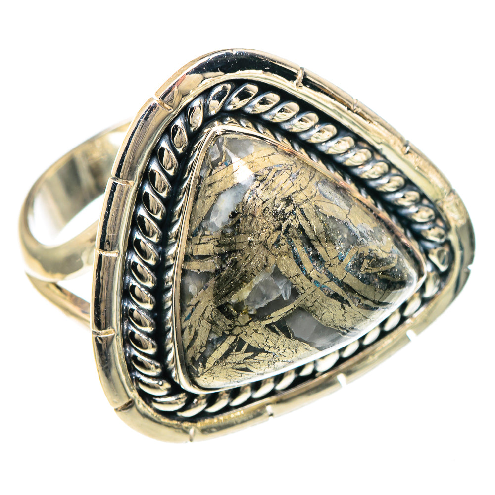 Pyrite Agate Rings handcrafted by Ana Silver Co - RING94217 - Photo 2
