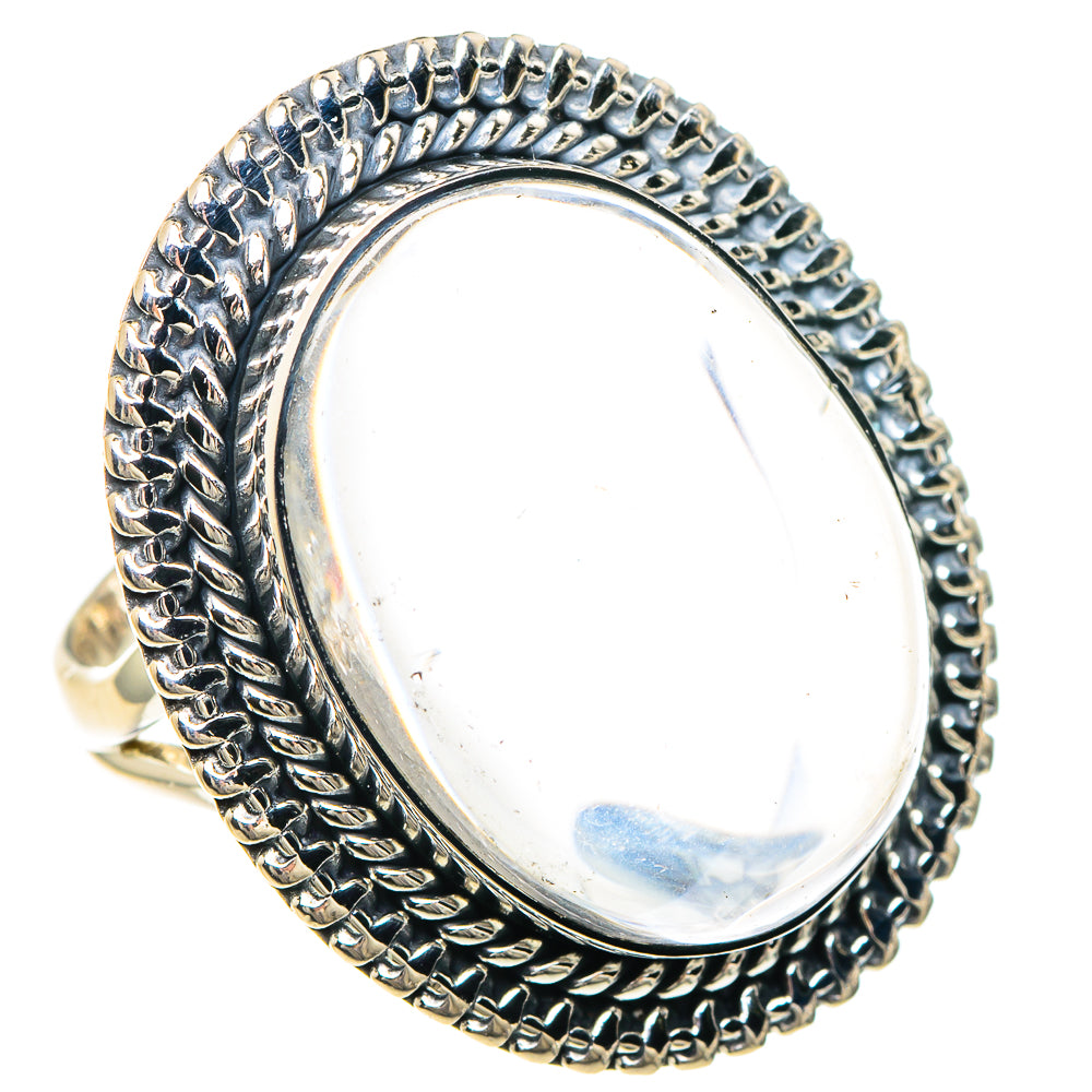 Rainbow Moonstone Rings handcrafted by Ana Silver Co - RING94228