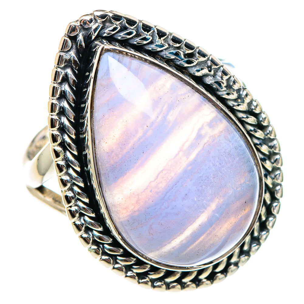 Blue Lace Agate Rings handcrafted by Ana Silver Co - RING94270