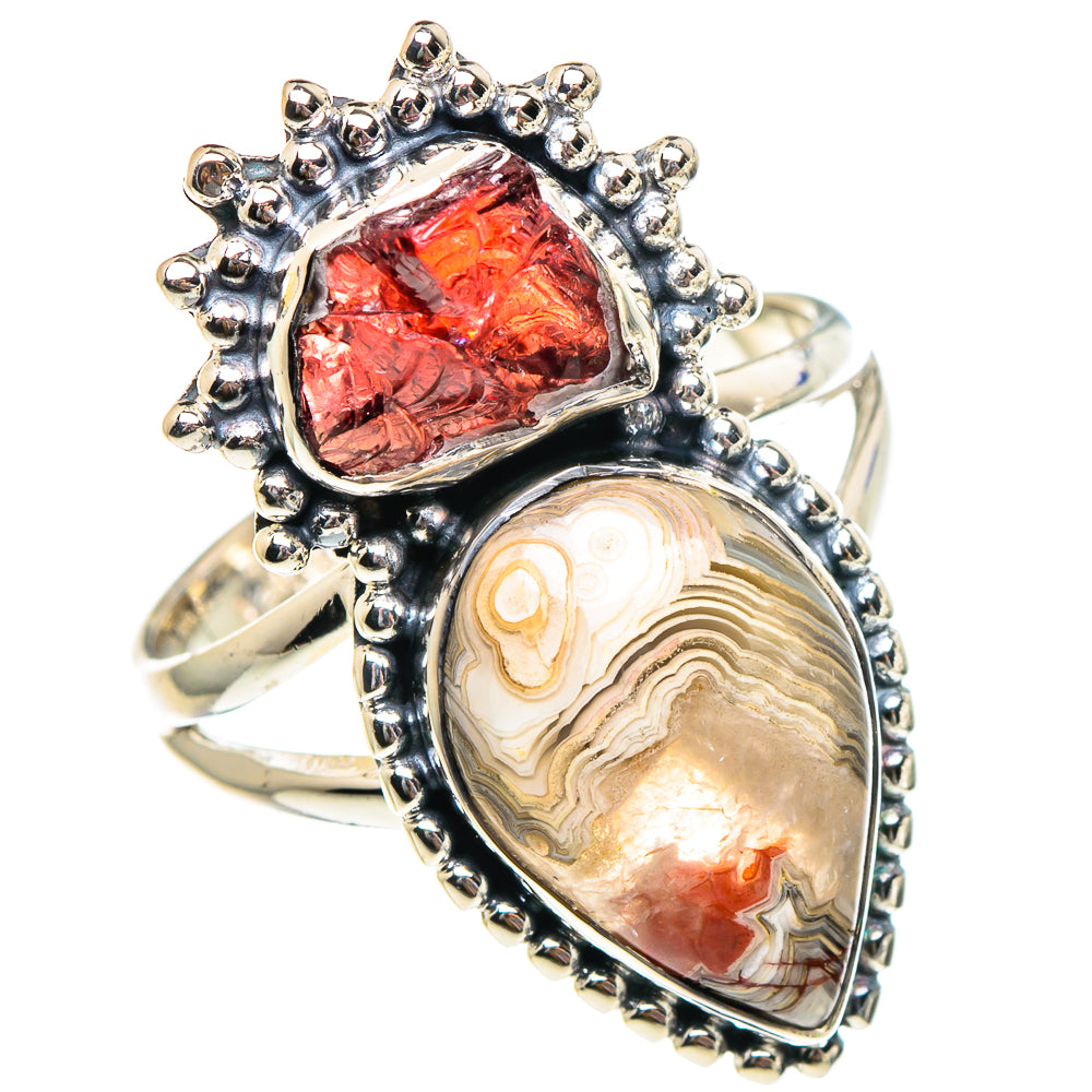 Laguna Lace Agate Rings handcrafted by Ana Silver Co - RING94286